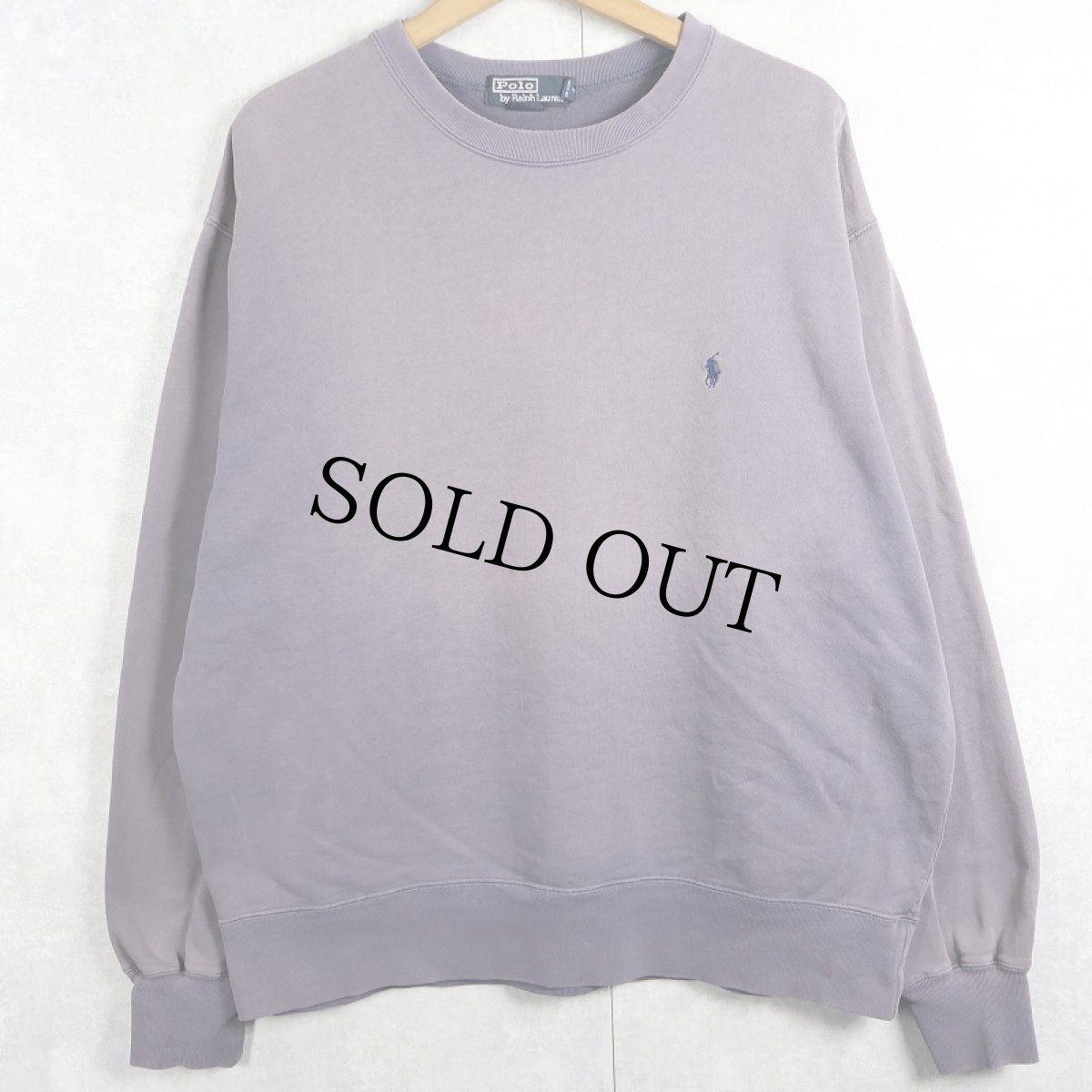 画像1: POLO Ralph Lauren ロゴ刺繍 フェードスウェット M (1)