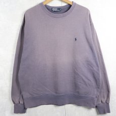 画像1: POLO Ralph Lauren ロゴ刺繍 フェードスウェット M (1)