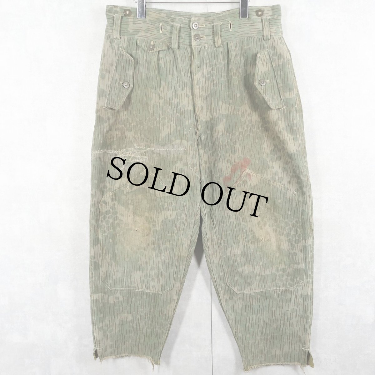 画像1: 60〜70's チェコスロバキア軍 ニードルカモ ダブルニー パンツ W35 (1)