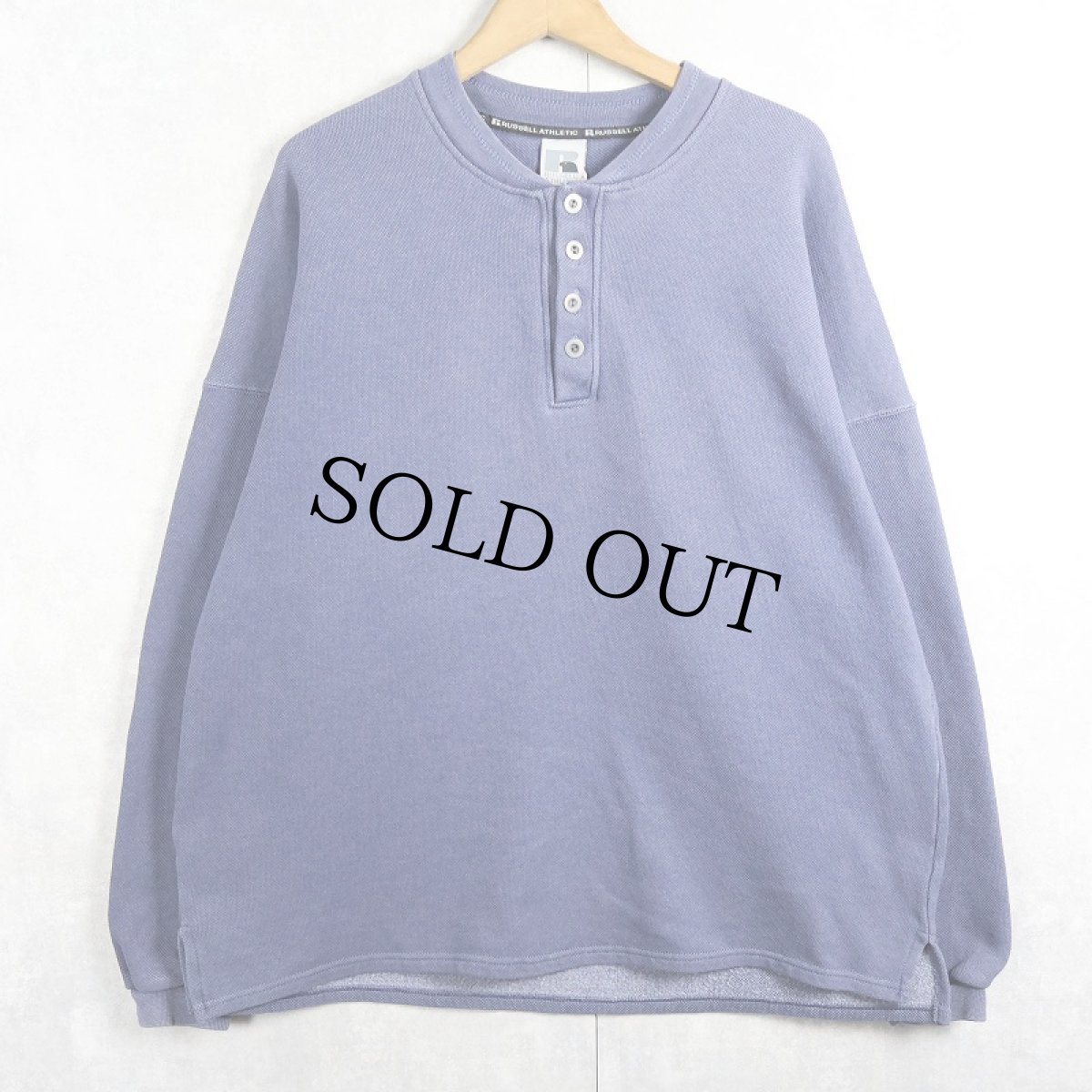 画像1: 90's RUSSELL ATHLETIC USA製 ヘンリーネック 鹿の子スウェット XL (1)