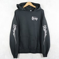 画像1: "Drop" プリントスウェットフーディ BLACK XL (1)