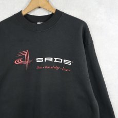画像1: 90's USA製 "SRDS" 企業プリントスウェット BLACK L (1)