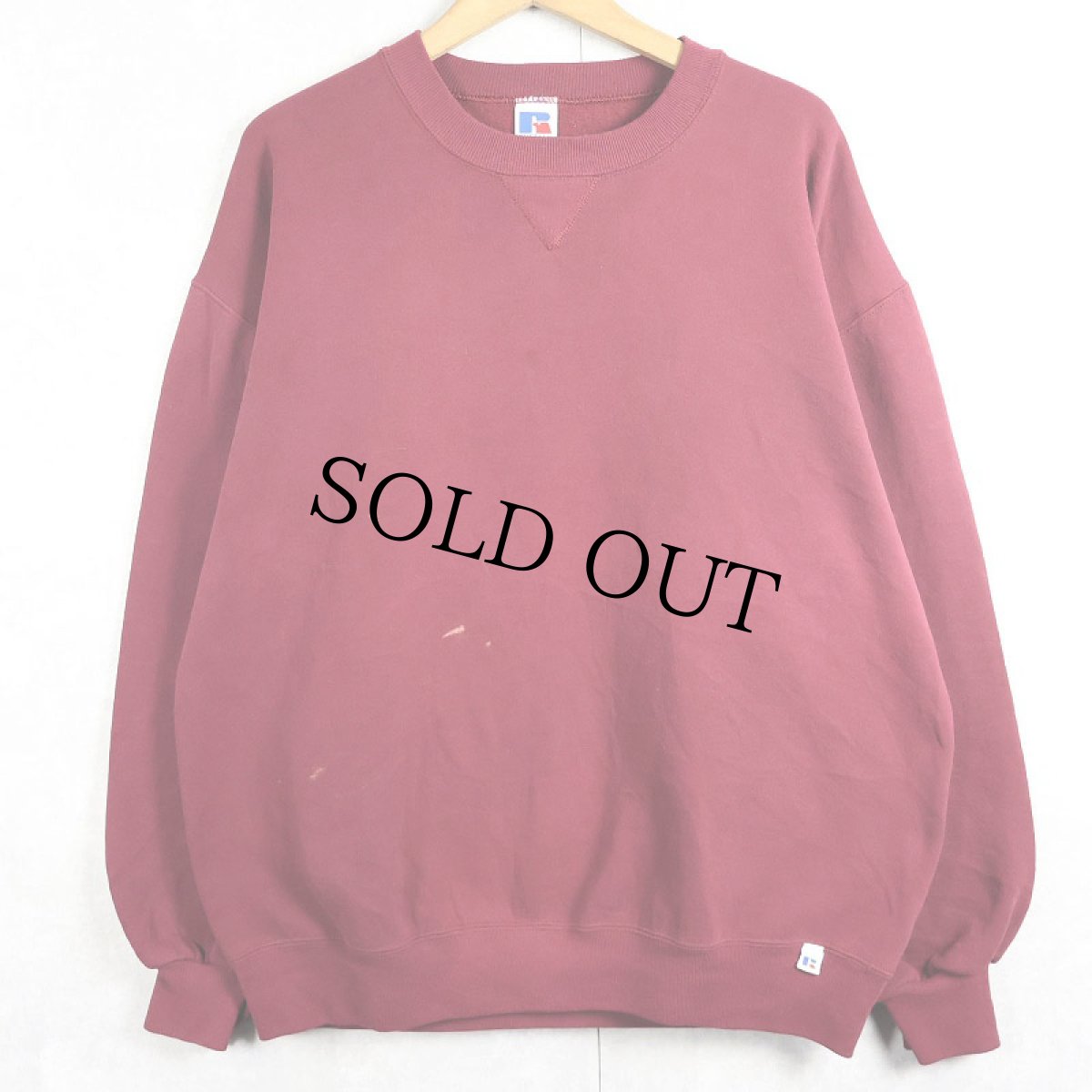 画像1: 90's RUSSELL ATHLETIC USA製 前V 無地スウェット XL (1)