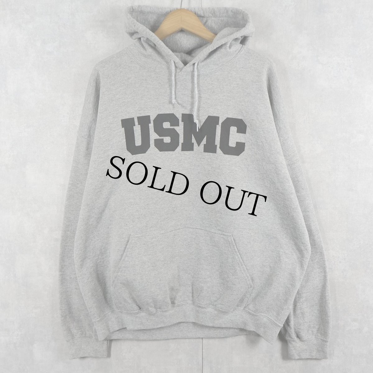 画像1: "USMC" プリントスウェットフーディー XL (1)