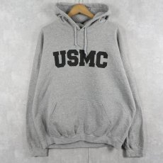 画像1: "USMC" プリントスウェットフーディー XL (1)