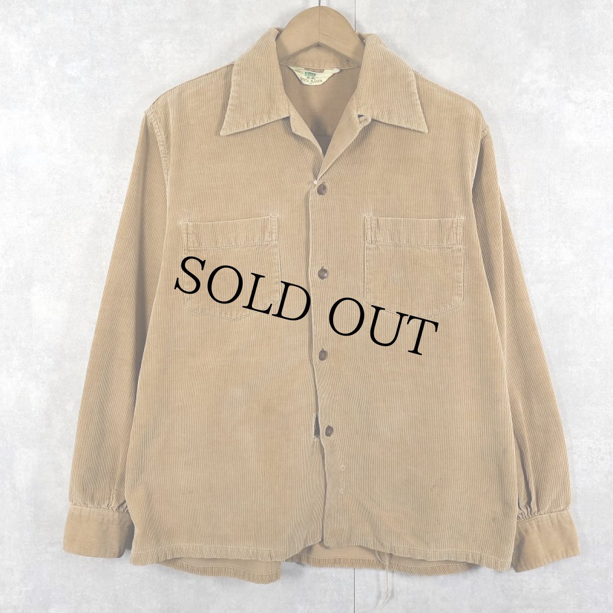 画像1: 50's STYLE MANOR コーデュロイ オープンカラーシャツ M (1)