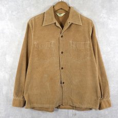 画像1: 50's STYLE MANOR コーデュロイ オープンカラーシャツ M (1)