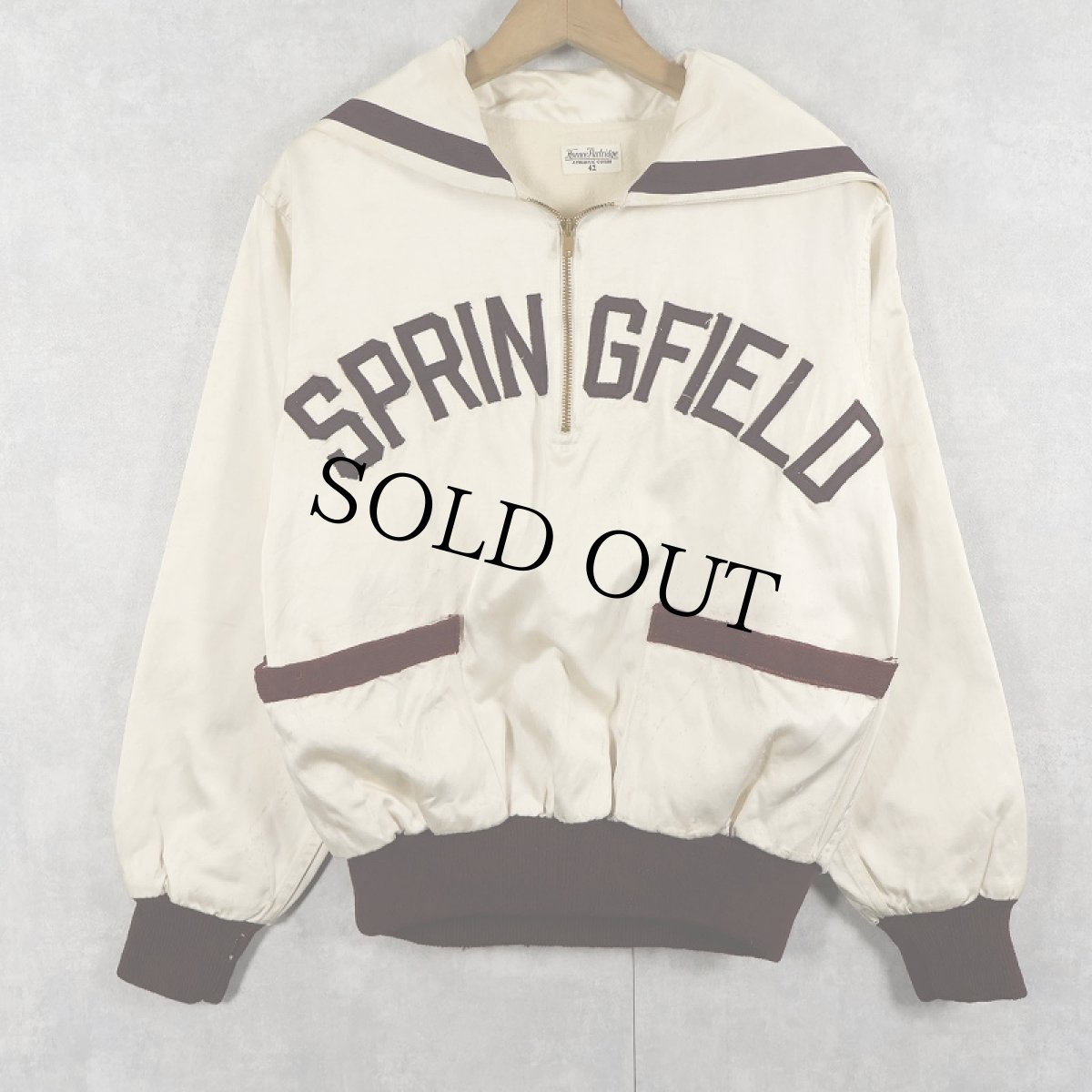 画像1: 60's Horace Partridge "SPRINGFIELD" ハーフジップ サテンスタジャン SIZE42 (1)