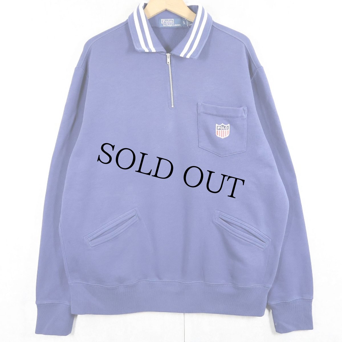 画像1: POLO Ralph Lauren ハーフジップスウェット XL (1)