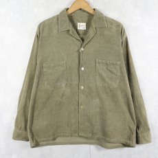 画像1: 60's Sportswear コーデュロイ オープンカラーシャツ L (1)