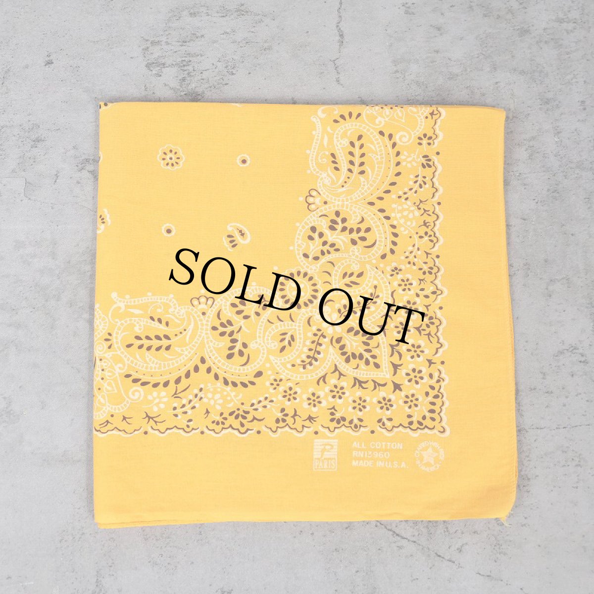 画像1: 80's PARIS ACCESSORIES,INC. USA製 ペイズリー柄 バンダナ (1)