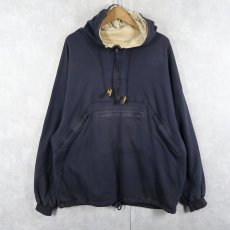 画像1: COUNTRY ROAD ハーフジップスウェットフーディ NAVY XL (1)