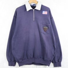 画像1: POLO Ralph Lauren "CREST PATCH" ハーフジップスウェット L (1)