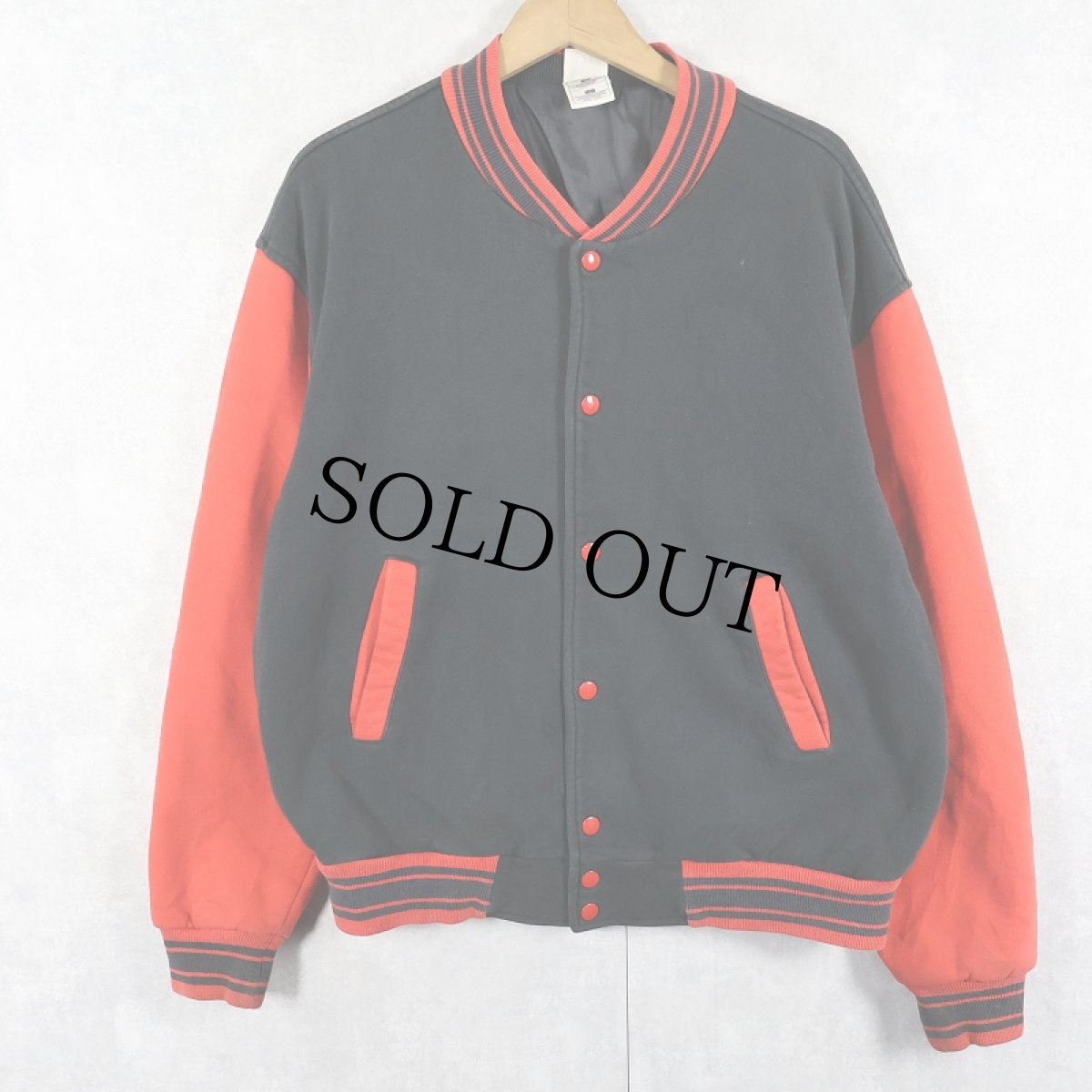 画像1: 90〜2000's FRUIT OF THE LOOM 2トーン スウェットスタジャン L (1)