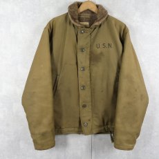 画像1: 40's U.S.NAVY N-1 ステンシル入り デッキジャケット SIZE40 (1)