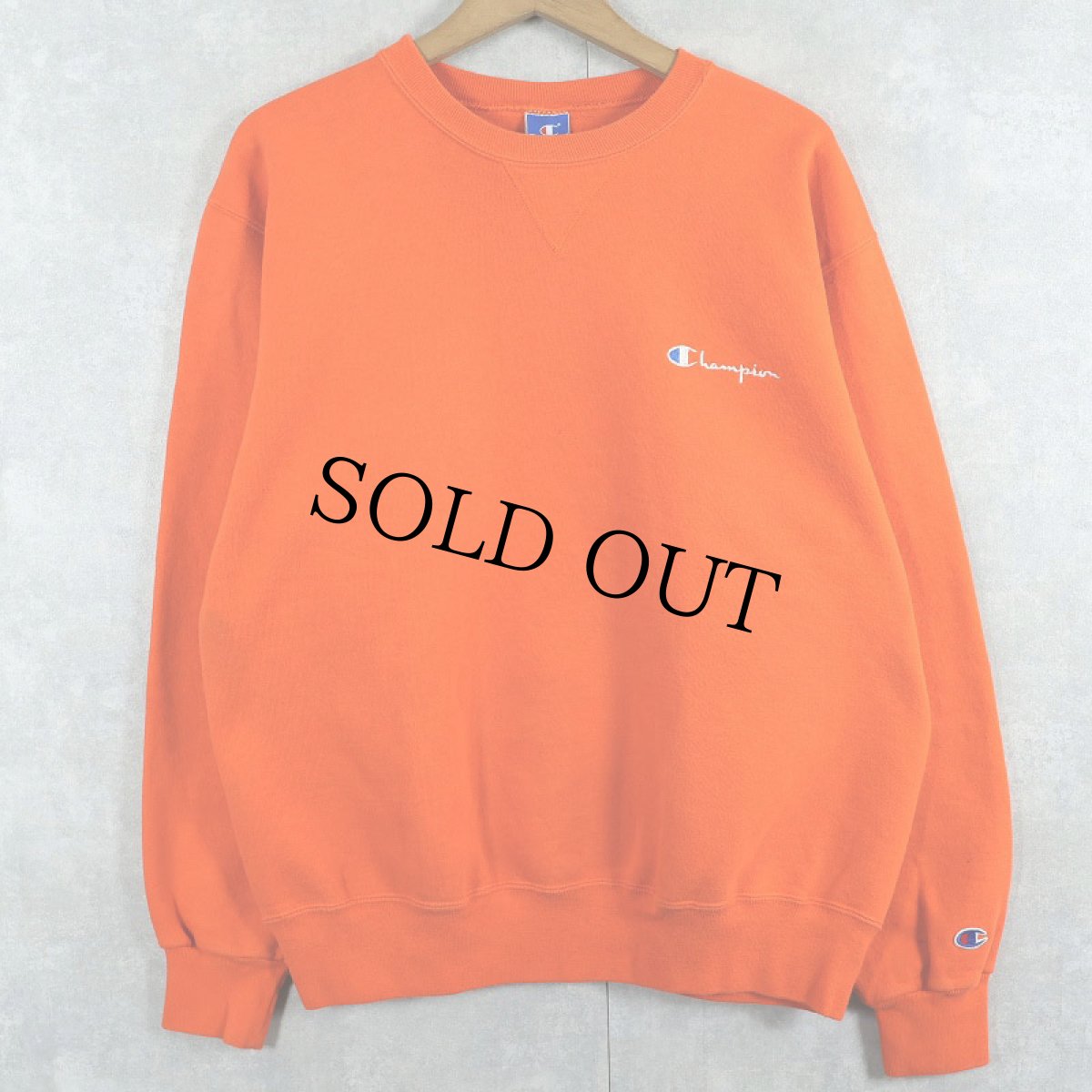 画像2: 80〜90's Champion USA製 青刺繍タグ 中期 前Vロゴ刺繍スウェット XL (2)