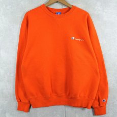画像2: 80〜90's Champion USA製 青刺繍タグ 中期 前Vロゴ刺繍スウェット XL (2)