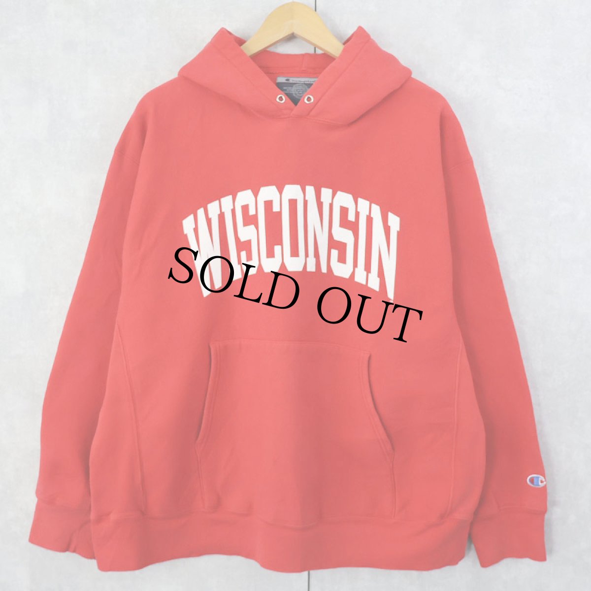 画像1: 2000's Champion REVERSE WEAVE "WISCONSIN" プリントスウェットフーディー XL (1)