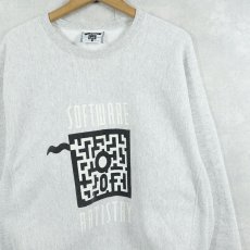 画像1: 90's Lee USA製 "SOFTWARE ARTISTRY" プリントスウェット L (1)