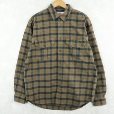 画像1: FILSON チェック柄 ヘビーネルシャツ M (1)