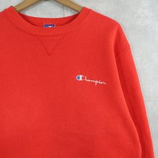画像1: 80〜90's Champion USA製 青刺繍タグ 中期 前Vロゴ刺繍スウェット L (1)