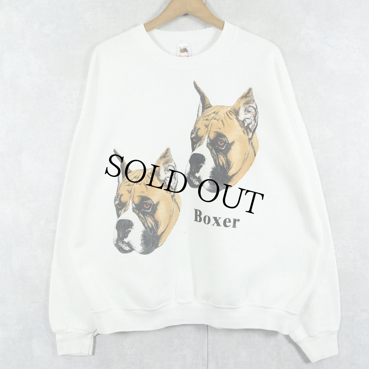 画像1: 90's USA製 "Boxer" 犬プリントスウェット XXL (1)