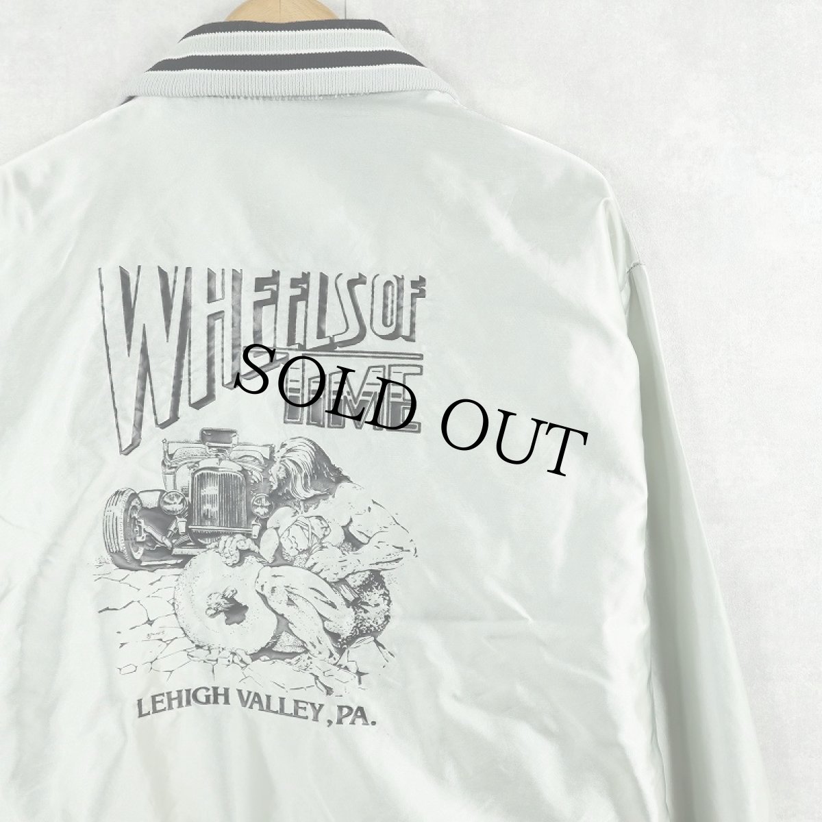 画像1: 80's DeLONG USA製 "Wheel of Time" プリント ナイロンスタジャン L (1)