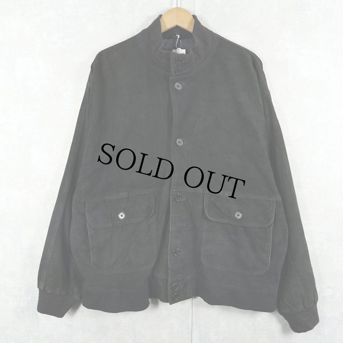 画像1: "A-1 TYPE" スエードレザージャケット BLACK size56 (1)