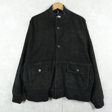 画像1: "A-1 TYPE" スエードレザージャケット BLACK size56 (1)