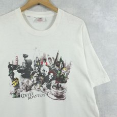 画像1: 90's THE COFFEE ROASTERY USA製 アーティストプリントTシャツ XL (1)