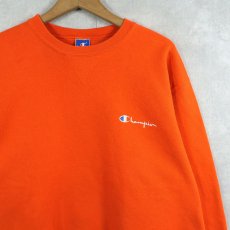 画像1: 80〜90's Champion USA製 青刺繍タグ 中期 前Vロゴ刺繍スウェット XL (1)