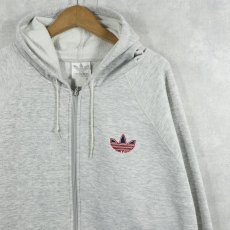 画像1: 80's adidas ロゴ刺繍 スウェットジップパーカー (1)