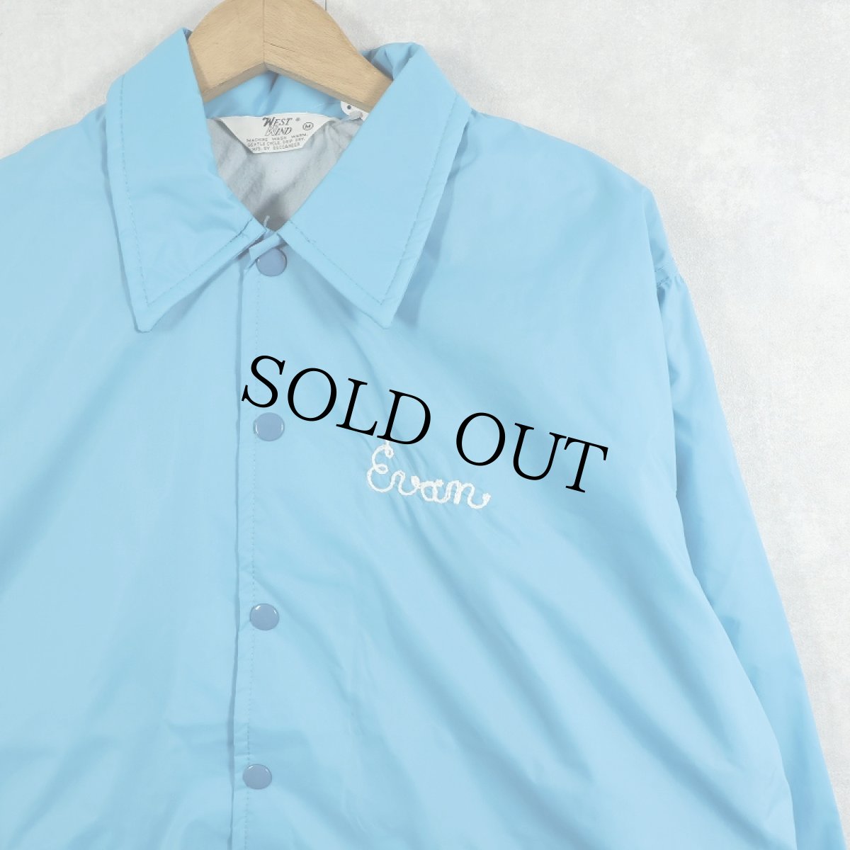 画像2: 70〜80's WEST WIND "Pemberton Twp Lifeguard" チェーン刺繍 コーチジャケット M (2)