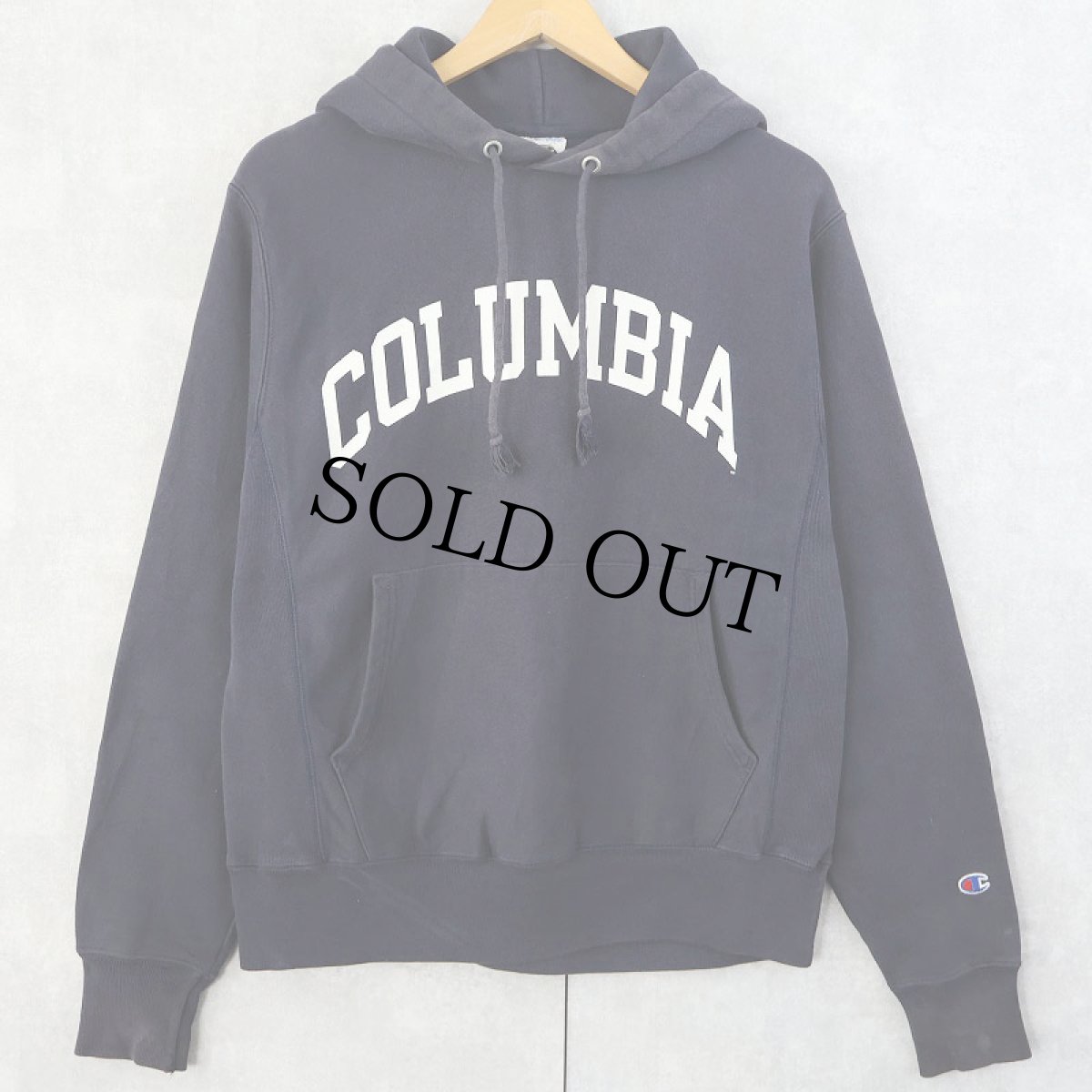 画像1: Champion REVERSE WEAVE "COLUMBIA" プリントスウェットフーディー NAVY S (1)