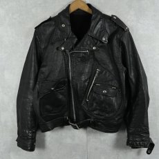 画像1: 70〜80's レザーダブルライダースジャケット BLACK (1)