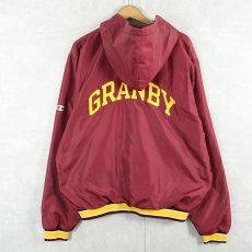 画像2: 80〜90's Champion USA製 青刺繍タグ "BEARS" ウイングフットプリント ハーフジップ ナイロンフーディー L (2)