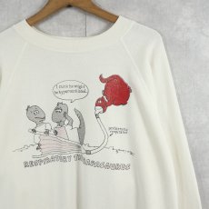 画像1: 80's USA製 "RESPIRATORY THERAPASAURUS" 恐竜プリントスウェット XL (1)
