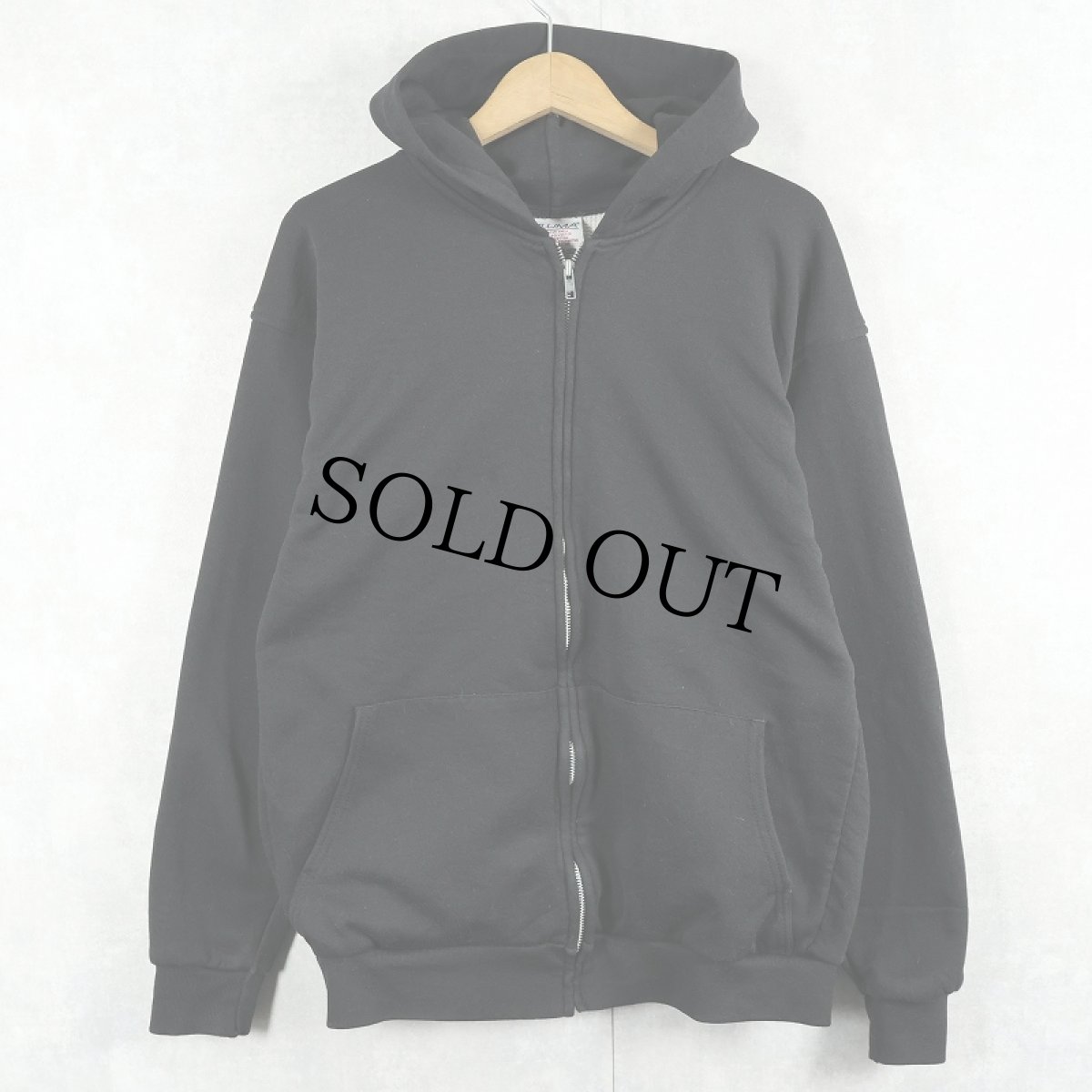 画像1: PLUMA 裏サーマル スウェットジップパーカー BLACK L (1)