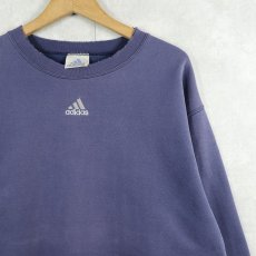 画像1: adidas ロゴ刺繍 スウェット M (1)