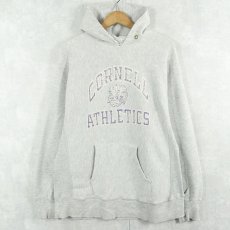 画像1: 80's Champion REVERSE WEAVE USA製 トリコタグ "CORNELL ATHLETICS" プリントスウェットフーディー L (1)