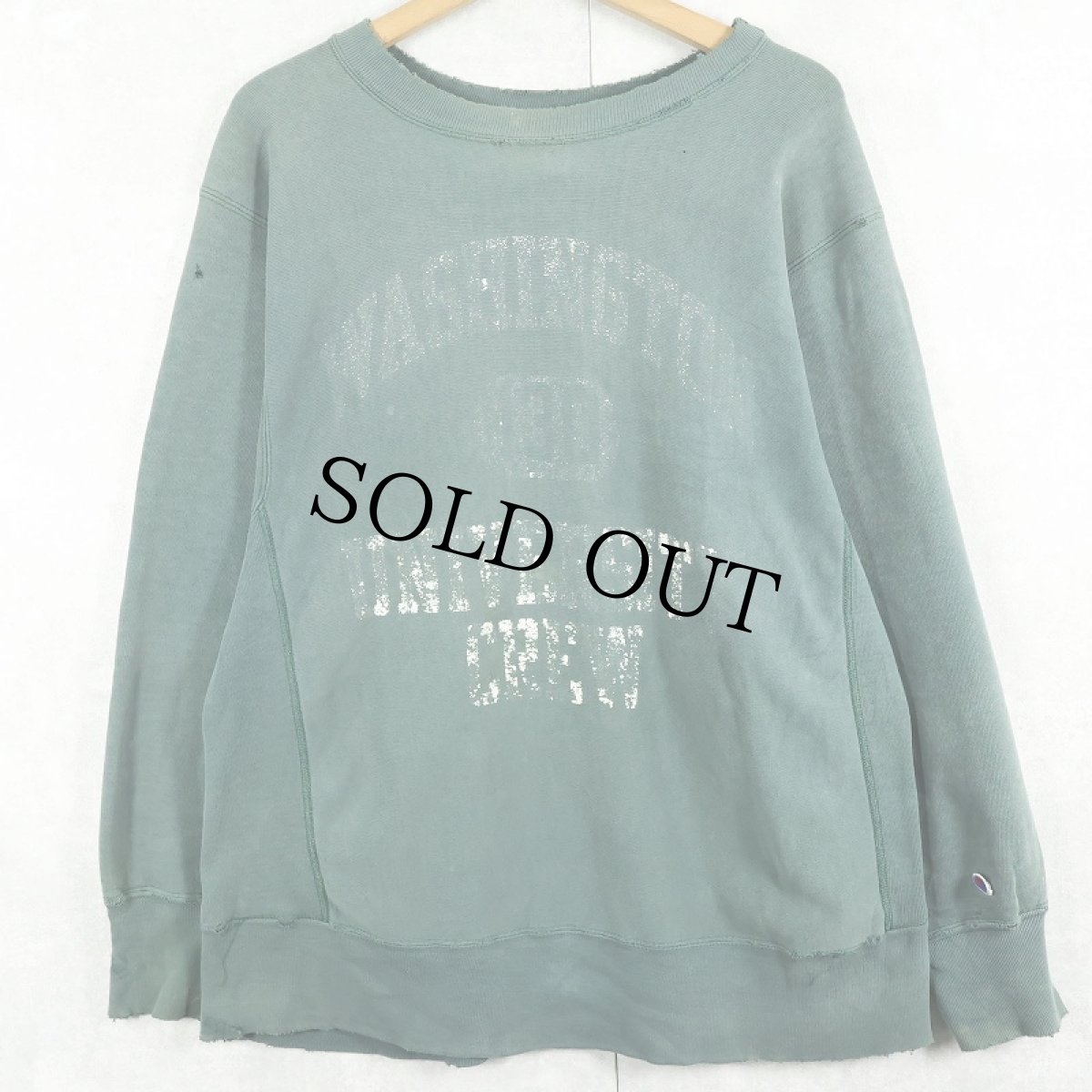 画像1: 80's Champion REVERSE WEAVE USA製 トリコタグ "WASHINGTON" プリントスウェット L (1)