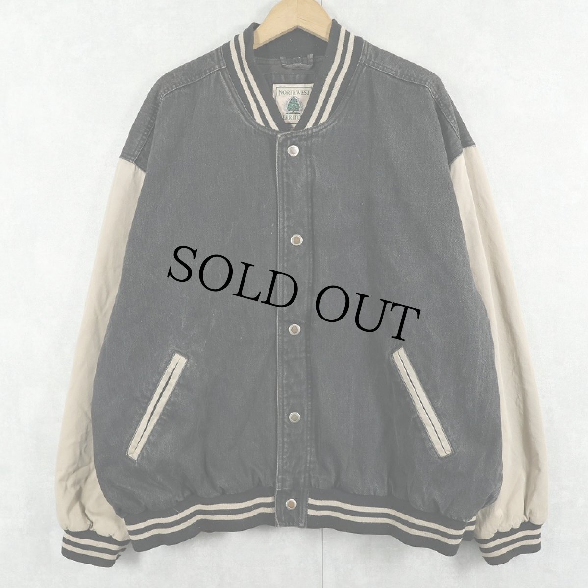 画像1: 90's〜 NORTHWEST TERRITORY デニム×コットンスタジャン XL (1)