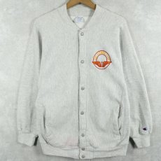 画像1: 90's Champion REVERSE WEAVE USA製 "THE OLYMPIC CLUB" 刺繍 スウェットスナップカーディガン M (1)
