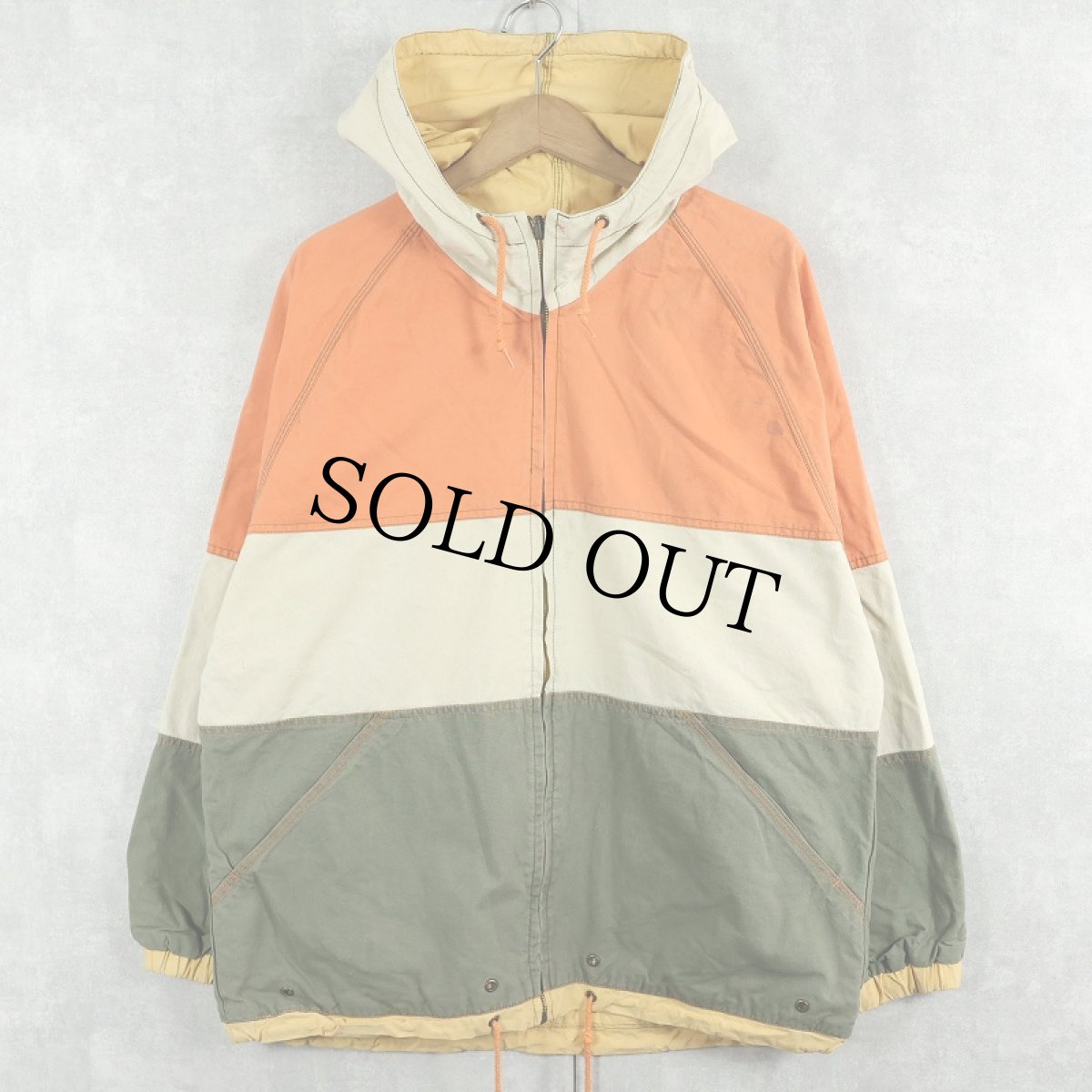 画像1: EAST WEST ボーダー柄 コットンリバーシブルジャケット L (1)