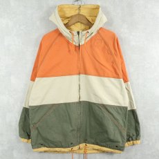 画像1: EAST WEST ボーダー柄 コットンリバーシブルジャケット L (1)