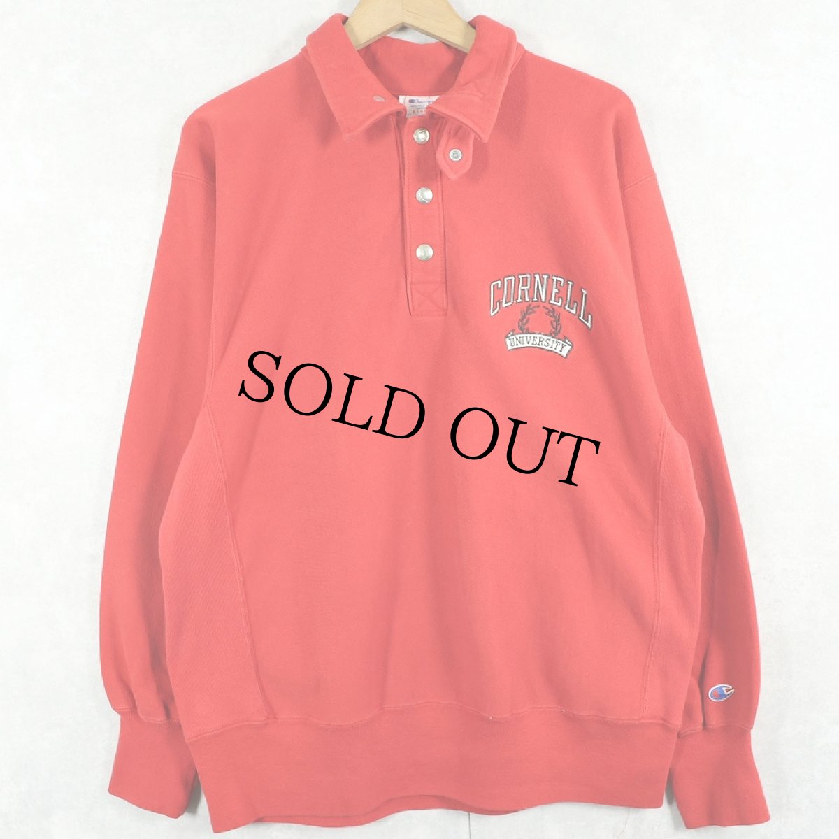 画像1: 80's Champion REVERSE WEAVE トリコタグ USA製 "CORNELL UNIVERSITY" チンスト付き プルオーバースウェット XL (1)