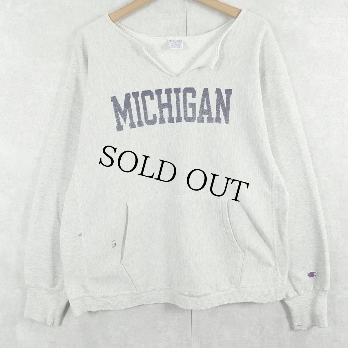 画像1: 90's Champion REVERSE WEAVE USA製 "MICHIGAN" プリントスウェット XL (1)