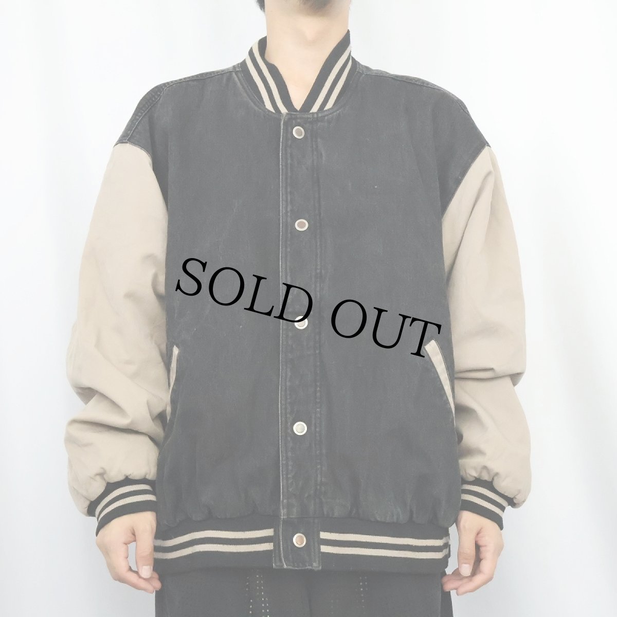 画像2: 90's〜 NORTHWEST TERRITORY デニム×コットンスタジャン XL (2)