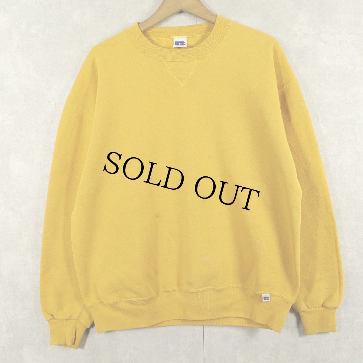 画像1: 90's RUSSELL ATHLETIC USA製 前V 無地スウェット L (1)