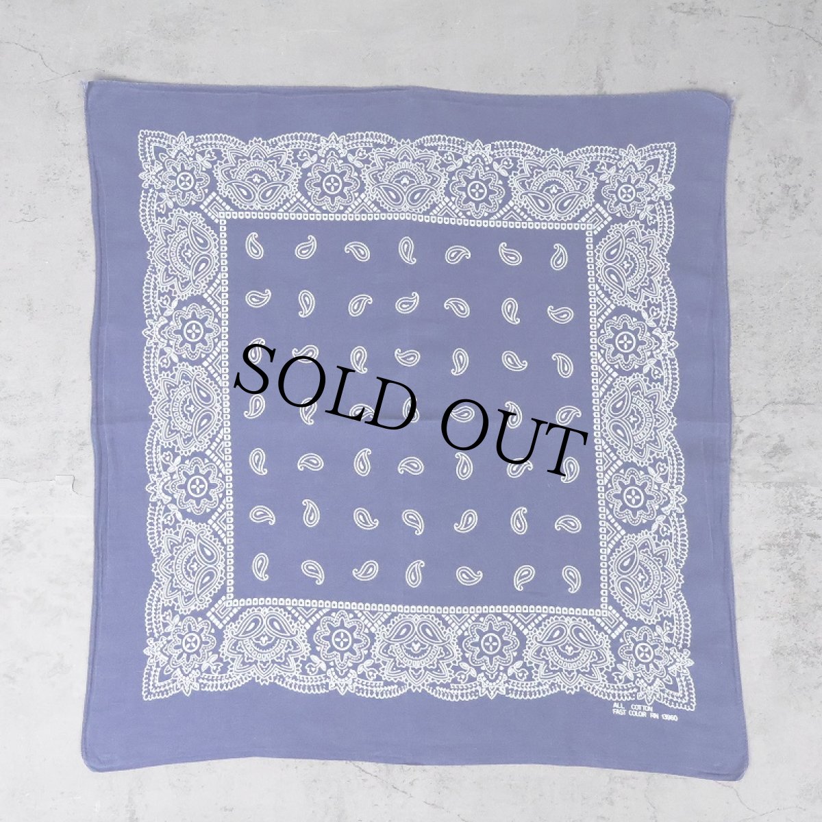 画像2: 60's FAST COLOR ペイズリー柄 バンダナ NAVY (2)